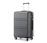 Kono Valise Cabine 55cm Valises Rigide in ABS Bagages Cabine à 4 roulettes Valises de Voyage à Serrure TSA, Gris