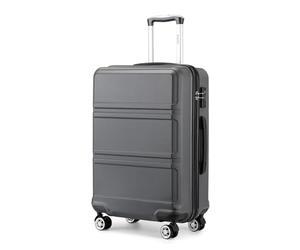 Kono Valise Cabine 55cm Valises Rigide in ABS Bagages Cabine à 4 roulettes Valises de Voyage à Serrure TSA, Gris