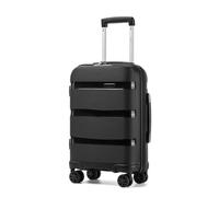 Kono Valise Cabine 55x38x20cm Valise de Voyage Valise Rigide en Polypropylène Légere à 4 roulettes avec Serrure TSA Intégré, Noir