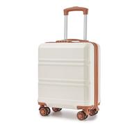 Kono Valise Cabine Bagage Cabine 45x36x20cm Easyjet Petite Valise a 4 Roulette Rigide et légère en ABS Valise de Voyage et Serrure TSA, Blanc Crème