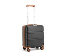 Kono Valise Cabine EasyJet 45x36x20cm Rigide Légère ABS+PC à 4 roulettes, Petite Valise de Voyage Bagage à Main Noir/Marron