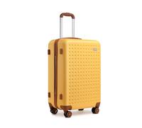 Kono Valise Cabine Léger,Bagage 57cm ABS Rigide avec 4 roulettes Multidirectionnelles,Serrure TSA Sécurisée Conforme aux Normes Idéal Voyage d'affaires Weekend（Jaune）