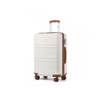Kono Valise Cabine Moyenne Taille 65x44x25.5cm Valise Bagage a Main Rigide ABS Valise de Voyage à 4 roulettes et Serrure TSA, Crème