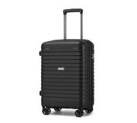 Kono Valise Cabine Rigide en PP 53.5 cm - Bagage à Main avec 4 Roues Silencieuses en TPE, Trolley Extensible avec Porte-gobelet et Serrure TSA (20", Noir)
