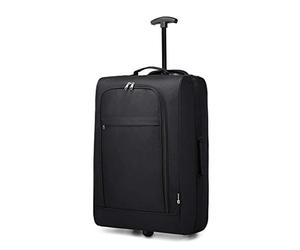 Kono Valise Cabine Souple Légère à 2 roulettes Bagage à Main Avion Voyage Bagages en Polyester 600D (Noir)