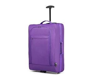 Kono Valise Cabine Souple Légère à 2 roulettes Bagage à Main Avion Voyage Bagages en Polyester 600D (Violet)