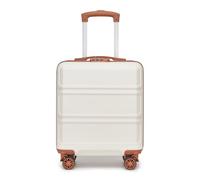 Kono - Valise de voyage légère en coque rigide avec serrure TSA et 4 roues pivotantes robustes pour cabine, bagage à main de taille petite, moyenne ou grande, Crème, blanc, 45x36x20cm