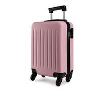 Kono Valise de Voyage Rigide ABS Bagage Cabine à Main 4 roulettes 48x30x20 cm (Rose)