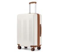 Kono Valise Extensible Rigide en ABS et PC 65 cm Valise Moyenne Soute avec Roues Silencieuses et Serrure TSA (63L,Blanc Crème)
