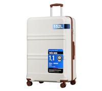 Kono Valise Extra Grande 85cm Légère ABS+PC 4 roulettes, Blanc Crème