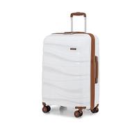 Kono Valise Grande 75cm Rigide Polypropylène Valise de Voyage à 4 roulettes et Serrure TSA, Crème