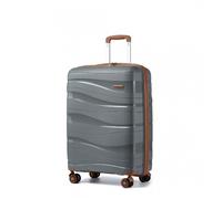 Kono Valise Grande 76x49x30cm Rigide Polypropylène Valise de Voyage à 4 Roulettes Pivotantes et Serrure TSA Valise de Chariot, Gris