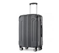 Kono Valise Grande 76x50x30cm Valise de Voyage Rigide ABS + PC Bagage à Main à 4 roulettes Petite Ultra Léger Valises Trolley, Gris