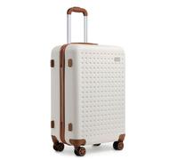 Kono Grande Valise 76cm, Valise Soute en ABS Valise Rigide 4 roulettes Valise de Voyage avec Serrure TSA (Crème)