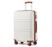 Kono Valise Grande Légère en ABS+PC Robuste Trolley de Voyage 28" avec Serrure TSA et Roues Pivotantes à 360, Blanc Crème