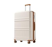 Kono Valise Grande Taille 28 Pouces, Valise Chariot Rigide ABS+PC légère à 4 roulettes, Blanc Crème