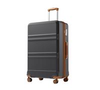 Kono Valise Grande Taille 28 Pouces, Valise Chariot Rigide ABS+PC légère à 4 roulettes, Gris/Marron