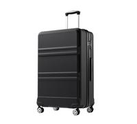 Kono Valise Grande Taille 28 Pouces, Valise Chariot Rigide ABS+PC légère à 4 roulettes, Noir