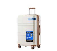 Kono Valise Grande Taille 74cm Légère ABS+PC 4 roulettes, Blanc Crème | Valise Grande Taille 75x48x30 cm, Grande Capacité Pour Longs Voyages. Parfaite Pour Vos Séjours.