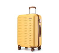 Kono Valise Grande Taille 75cm 85L ABS+PC Léger et Résistant, Grande Valise Rigide à 4 roulettes Silencieuses 360° et Serrure TSA, Jaune