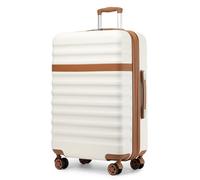 Kono Valise Grande Taille Extensible Valise Soute Léger et Rigide en ABS+PC avec 4 Roues Silencieuses à 360° et Serrures TSA (Blanc Crème,XL)