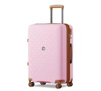 Kono Valise Grande Taille Extensible Valise Soute Valise de Voyage Valise à roulettes Coque Rigide en Polypropylène avec 4 roulettes Spinner Serrure à Combinaison TSA (Rose/Marron)
