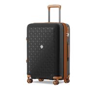 Kono Valise Grande Taille Extensible Valise Soute Valise de Voyage Valise à roulettes Coque Rigide en Polypropylène avec 4 roulettes Spinner Serrure à Combinaison TSA (Noir/Marron)