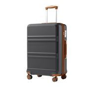 Kono Valise Moyenne 65cm 24 Pouces, Valise Rigide ABS+PC à 4 roulettes avec Serrure TSA, Gris/Marron