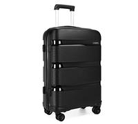 Kono Valise Moyenne 65cm 56L Polypropylène Rigide Soute, Noir | Valise Soute Avion 20kg, Poignée Alu Haute Qualité, 4 Roues Doubles Silencieuses, Serrure TSA, Voyages Pro & Loisirs