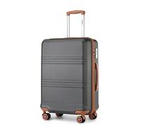 Kono Valise Moyenne 65cm Rigide ABS Valise de Voyage à 4 roulettes et Serrure TSA, Gris/Marron