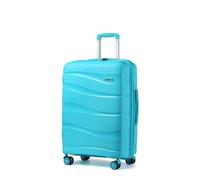 Kono Valise Moyenne 65cm Rigide Polypropylène Valise de Voyage à 4 roulettes et Serrure TSA, Bleu Cyan