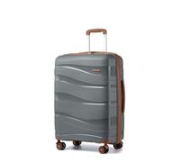 Kono Valise Moyenne 65cm Rigide Polypropylène Valise de Voyage à 4 roulettes et Serrure TSA, Gris