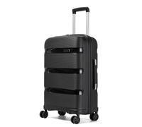 Kono Valise Moyenne 65cm Valise Rigide en Polypropylène Bagage Cabine avec 4 roulettes Serrure à Combinaison TSA (Noir)