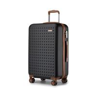Kono Valise Moyenne 65cm, Valise Soute en ABS Valise Rigide 4 roulettes Valise de Voyage avec Serrure TSA, Noir