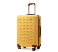 Kono Valise Moyenne 67cm en ABS - Rigide, 4 Roulettes, Serrure TSA, Pour Voyage (Jaune)