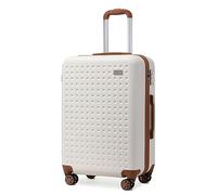 Kono Valise Moyenne 67cm, Valise Soute en ABS Valise Rigide 4 roulettes Valise de Voyage avec Serrure TSA (Crème)