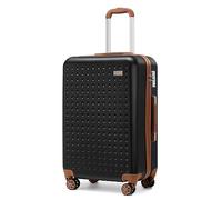 Kono Valise Moyenne 67cm, Valise Soute en ABS Valise Rigide 4 roulettes Valise de Voyage avec Serrure TSA (Noir)