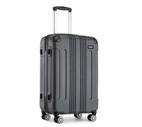 Kono Valise Moyenne 67x44.5x26cm Valise de Voyage Rigide ABS Bagage à Main à 4 roulettes Petite Ultra Léger Valises Trolley, Gris