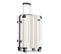 Kono Valise Moyenne 67x44.5x26cm Valise de Voyage Rigide ABS Bagage à Main à 4 roulettes Petite Ultra Léger Valises Trolley, Beige