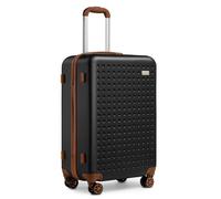Kono Valise Moyenne 67cm, Valise Soute en ABS Valise Rigide 4 roulettes Valise de Voyage avec Serrure TSA (Noir)