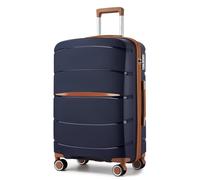 Kono Valise Moyenne Léger en Polypropylène de Voyage à Coque Rigide avec Serrure à Combinaison TSA (Marine/Marron)