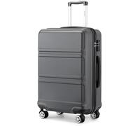 Kono Valise Moyenne Légère en ABS+PC Robuste Trolley de Voyage 24" avec Serrure TSA et Roues Pivotantes à 360, Gris