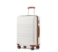Kono Valise Moyenne Légère en ABS+PC Robuste Trolley de Voyage 24" avec Serrure TSA et Roues Pivotantes à 360, Blanc Crème