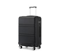 Kono Valise Moyenne Légère en ABS Robuste Trolley de Voyage 24" avec Serrure TSA et Roues Pivotantes à 360, Noir
