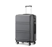 Kono Valise Moyenne Légère en ABS Robuste Trolley de Voyage 24" avec Serrure TSA et Roues Pivotantes à 360, Gris