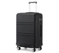 Kono Valise Moyenne Légère en ABS Robuste Trolley de Voyage 28" avec Serrure TSA et Roues Pivotantes à 360, Noir