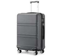 Kono Valise Moyenne Légère en ABS Robuste Trolley de Voyage 28" avec Serrure TSA et Roues Pivotantes à 360, Gris