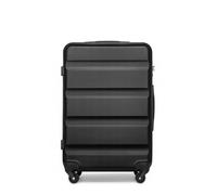Kono Valise Moyenne Rigide en ABS+PC avec 4 roulettes Pivotantes et Serrure TSA, Noir, 24"
