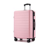 Kono Valise Moyenne Soute 66x45x26.5 cm Rigide ABS Léger 4 Roues TPE Silencieuses Serrure à Combinaison Bagage de Voyage, Rose