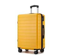 Kono Valise Moyenne Soute 66x45x26.5 cm Rigide ABS Léger 4 Roues TPE Silencieuses Serrure à Combinaison Bagage de Voyage, Jaune